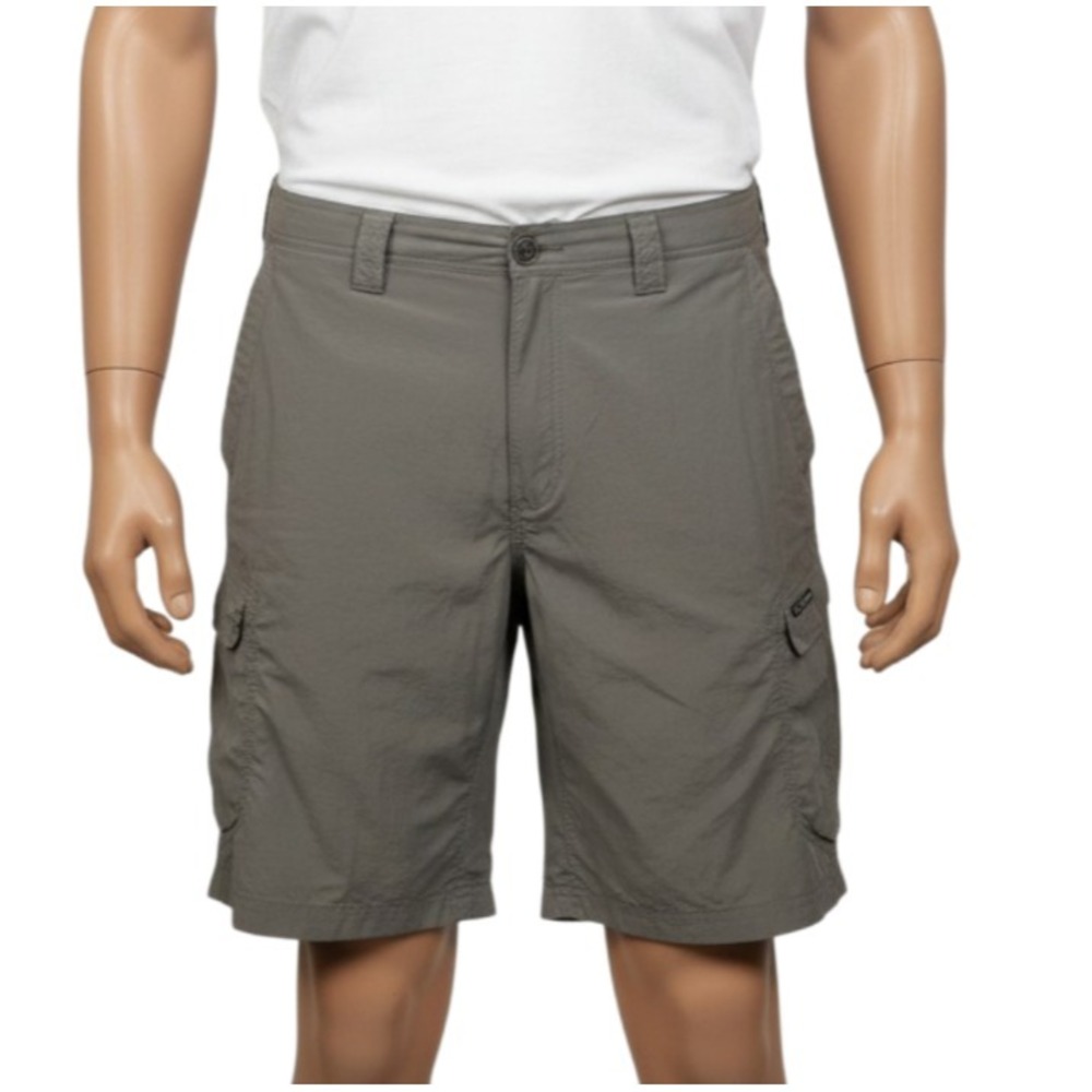 ExOfficio Cargo Shorts Men 42 Gray Nylon Travel Quick Dry Elastic Waist Gorpcore